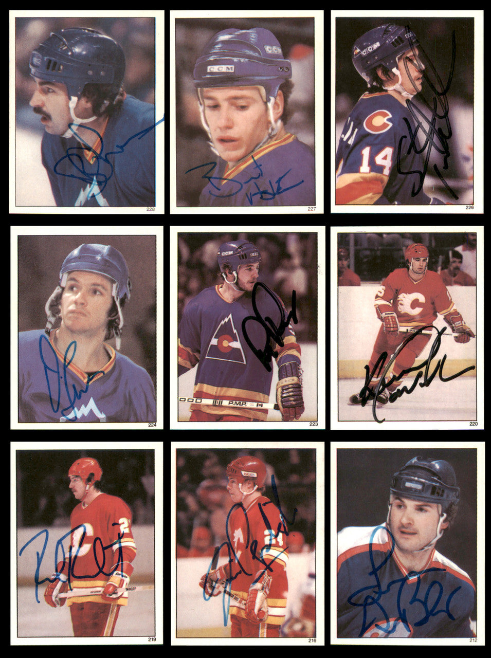1982-83 Topps Stickers Hockey Autographed Cards (84 Count Lot - All Different) SKU #257917