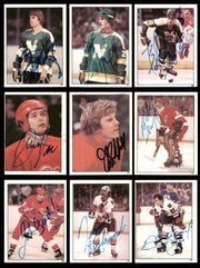 1982-83 Topps Stickers Hockey Autographed Cards (84 Count Lot - All Different) SKU #257917