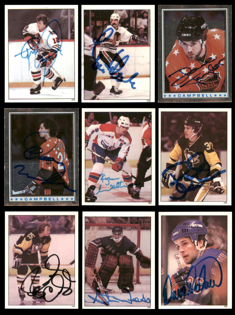 1982-83 Topps Stickers Hockey Autographed Cards (84 Count Lot - All Different) SKU #257917