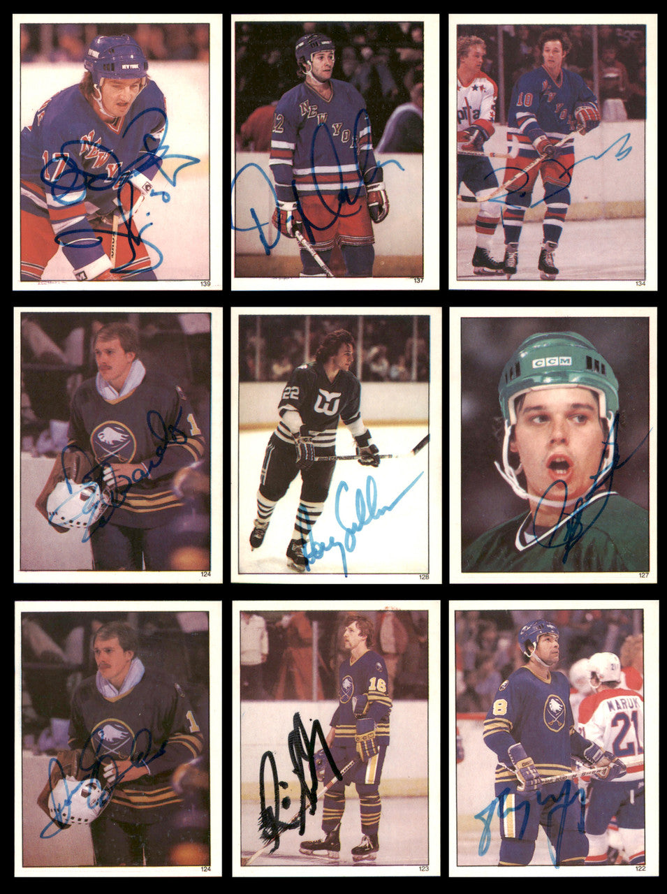 1982-83 Topps Stickers Hockey Autographed Cards (84 Count Lot - All Different) SKU #257917
