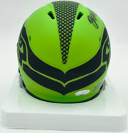 Byron Murphy II Autographed Seattle Seahawks Rave Green Speed Mini Helmet (Smudged) MCS Holo #62694