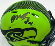 Byron Murphy II Autographed Seattle Seahawks Rave Green Speed Mini Helmet (Smudged) MCS Holo #62696