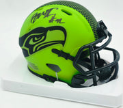 Byron Murphy II Autographed Seattle Seahawks Rave Green Speed Mini Helmet (Smudged) MCS Holo #62685