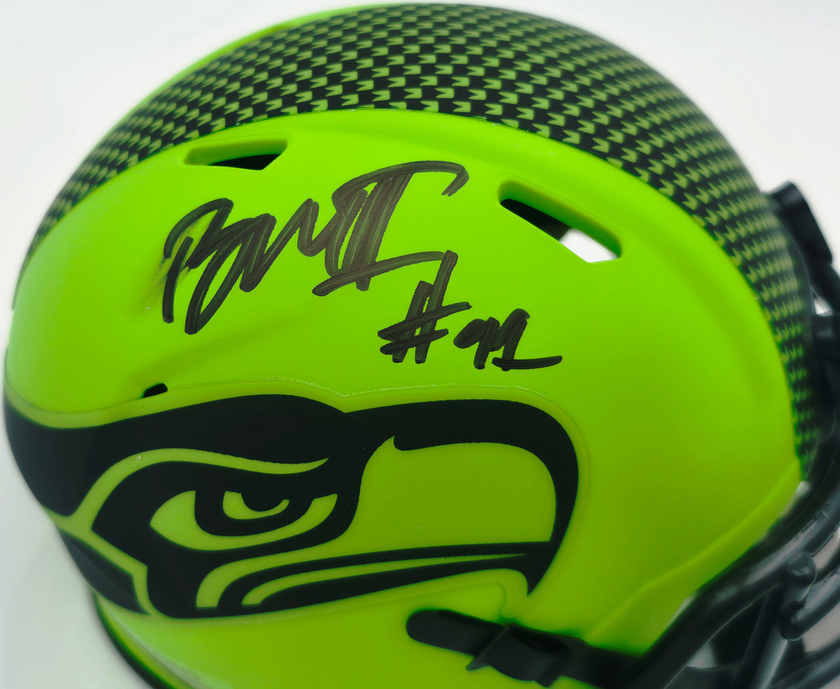 Byron Murphy II Autographed Seattle Seahawks Rave Green Speed Mini Helmet (Smudged) MCS Holo #62685