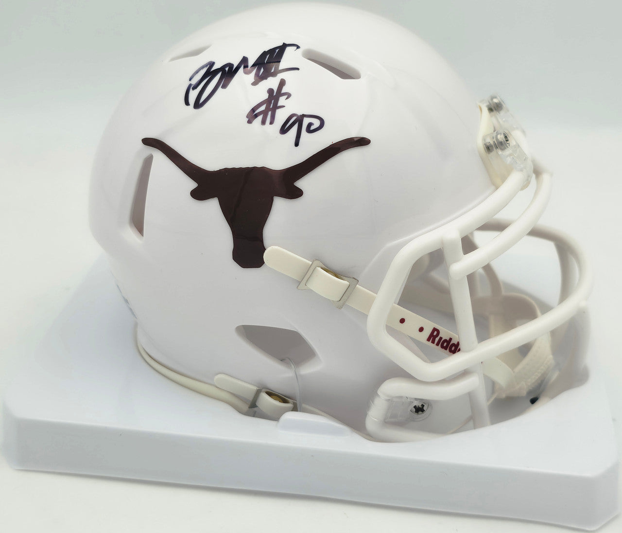 Byron Murphy II Autographed Texas Longhorns White Speed Mini Helmet (Smudged) MCS Holo #62581