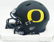 Tez Johnson Autographed Oregon Ducks Matte Black Speed Mini Helmet (Smudged) JSA Witness #WC196032