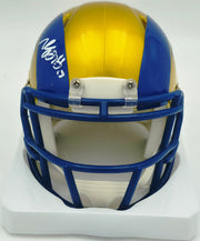 Davante Adams Autographed Los Angeles Rams Flash Yellow Speed Mini Helmet (Smudged) Beckett BAS Witness #4W061367