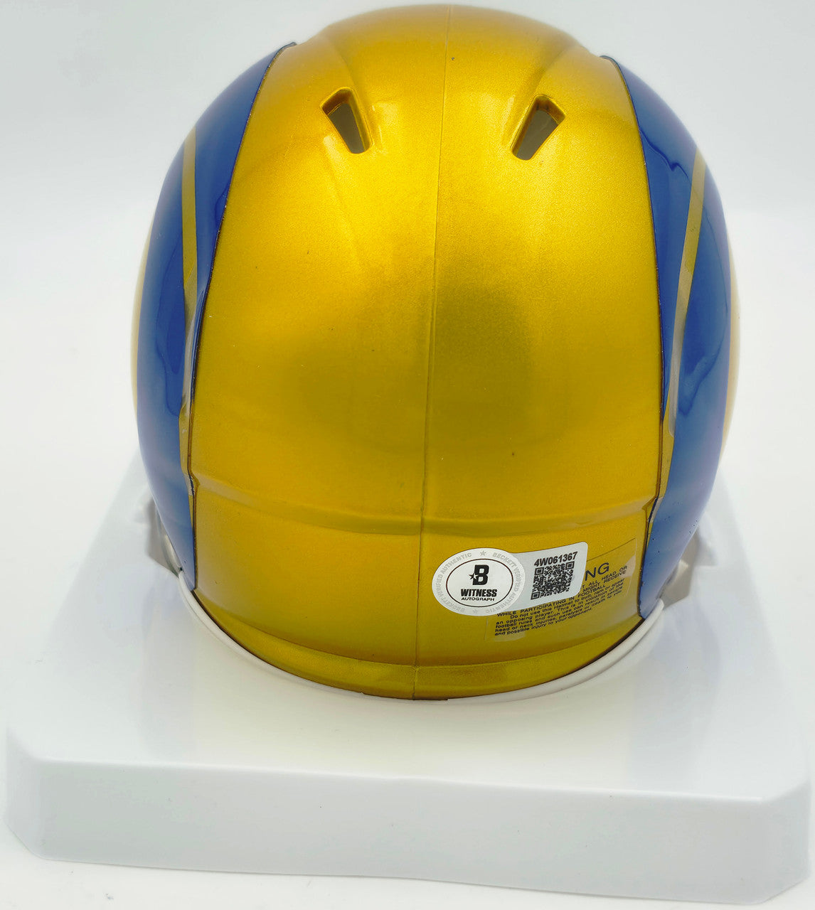 Davante Adams Autographed Los Angeles Rams Flash Yellow Speed Mini Helmet (Smudged) Beckett BAS Witness #4W061367