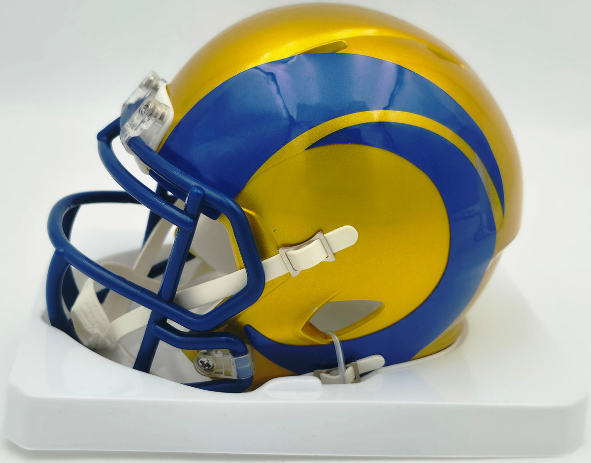 Davante Adams Autographed Los Angeles Rams Flash Yellow Speed Mini Helmet (Smudged) Beckett BAS Witness #4W061367