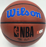 Allen Iverson Autographed Composite Leather Basketball Philadelphia 76ers Logo Beckett BAS Witness #3W343160