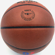 Allen Iverson Autographed Composite Leather Basketball Philadelphia 76ers Logo (Smudged) Beckett BAS Witness #3W343149