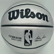 Allen Iverson Autographed Platinum Edition Composite Leather Basketball Philadelphia 76ers Beckett BAS Witness #3W343066