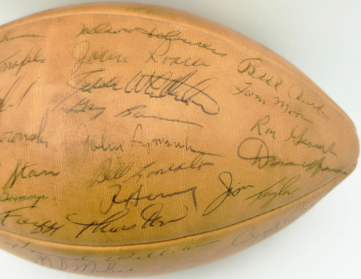 1962 Green Bay Packers NFL Champions Autographed Official NFL Leather Wilson Football With 34 Signatures Including Vince Lombardi Beckett BAS QR #AE65355