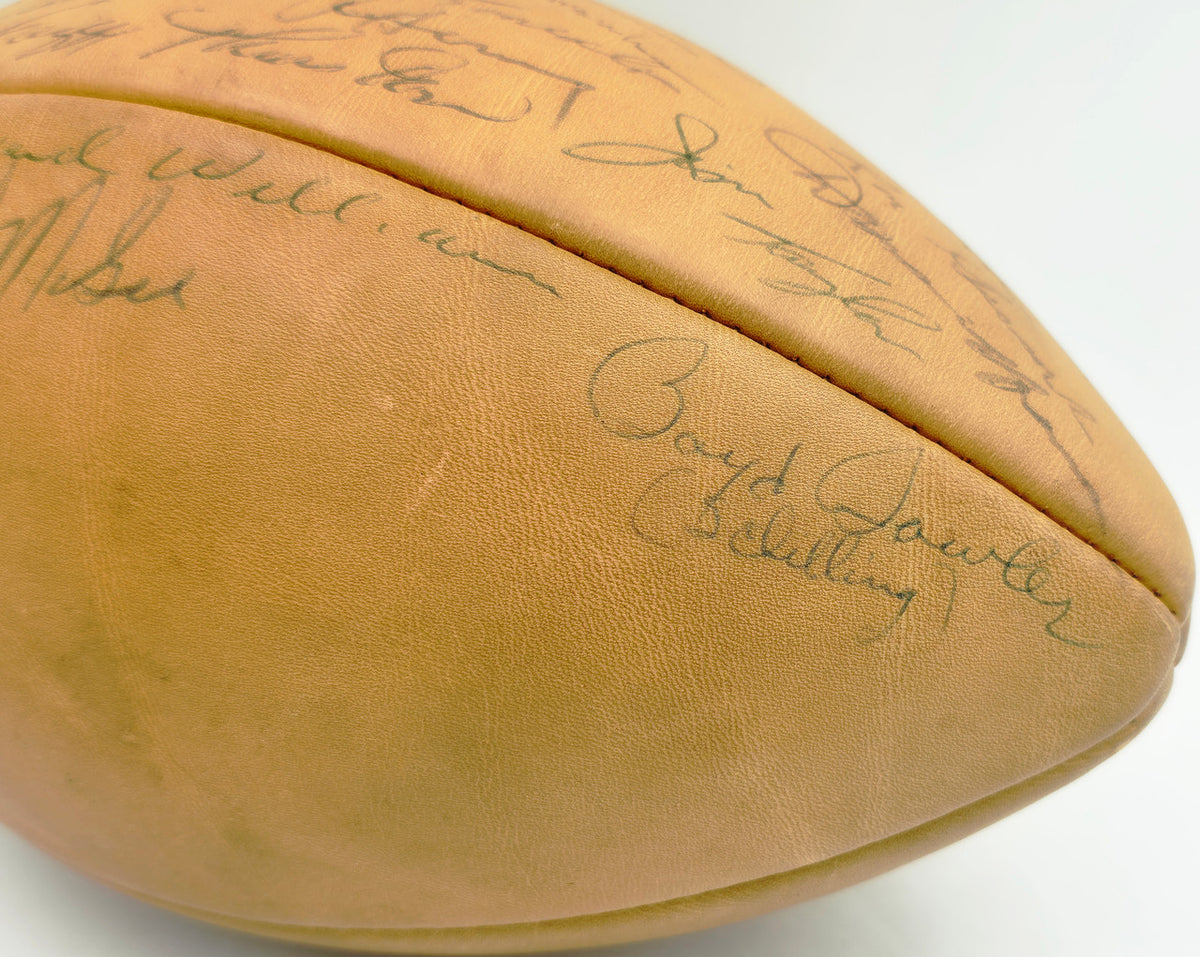 1962 Green Bay Packers NFL Champions Autographed Official NFL Leather Wilson Football With 34 Signatures Including Vince Lombardi Beckett BAS QR #AE65355