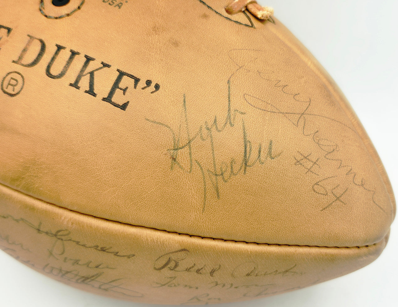 1962 Green Bay Packers NFL Champions Autographed Official NFL Leather Wilson Football With 34 Signatures Including Vince Lombardi Beckett BAS QR #AE65355