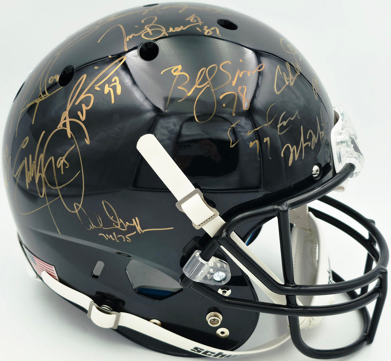 College Football's Best Heisman Winners Autographed Black Full Size Schutt Replica Helmet With 24 Signatures Including Barry Sanders & Bo Jackson Steiner Holo #SS149099