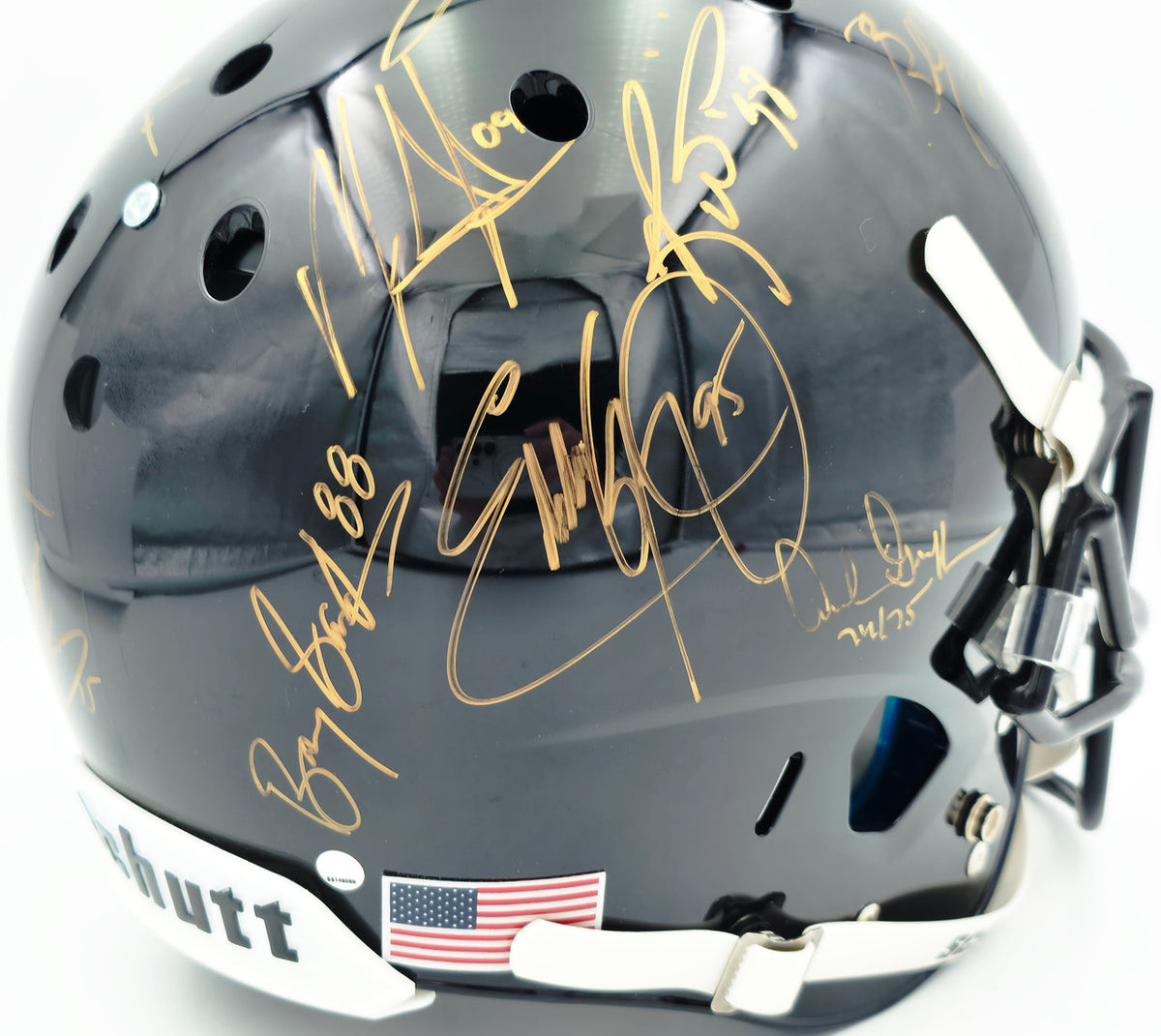 College Football's Best Heisman Winners Autographed Black Full Size Schutt Replica Helmet With 24 Signatures Including Barry Sanders & Bo Jackson Steiner Holo #SS149099