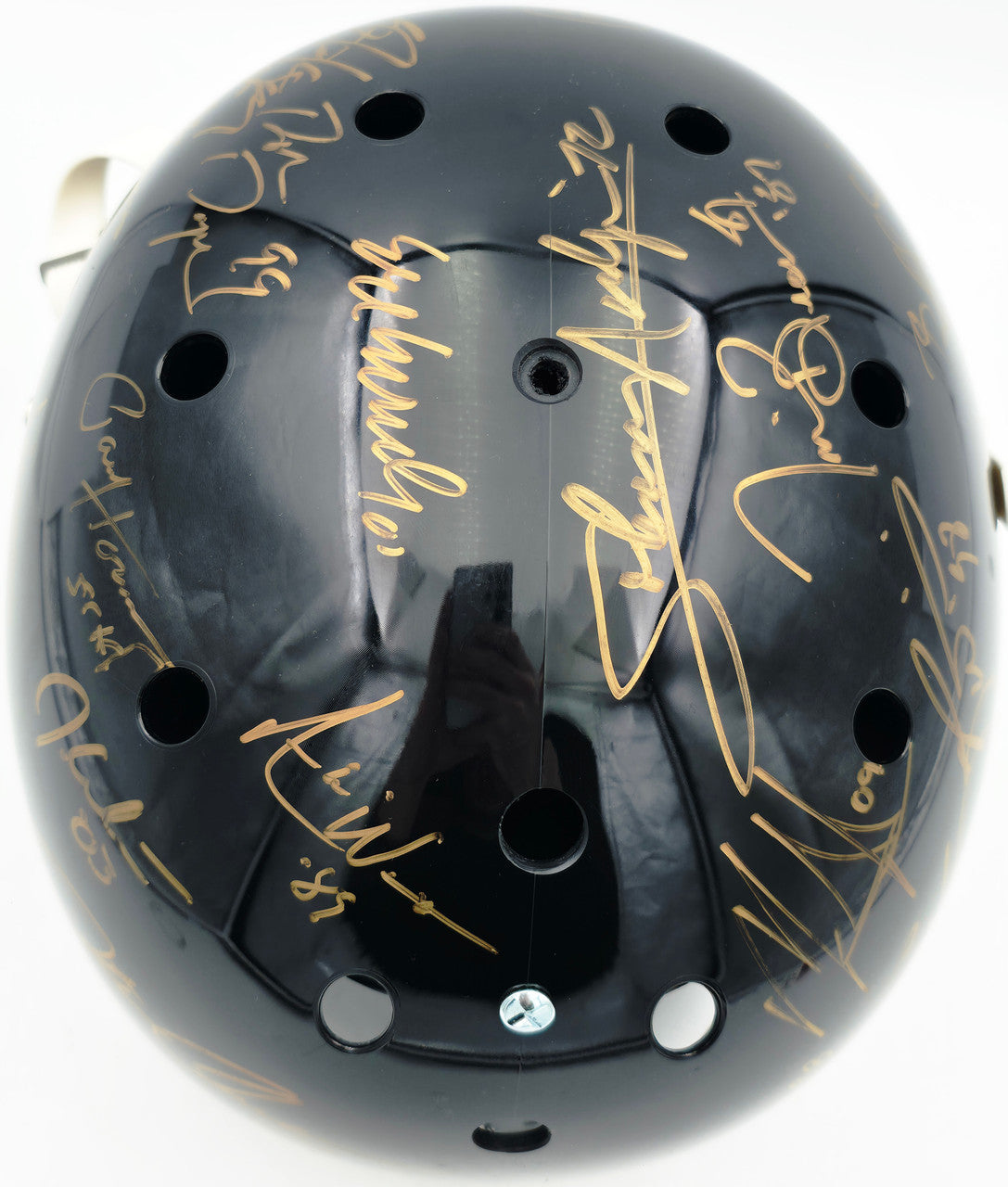 College Football's Best Heisman Winners Autographed Black Full Size Schutt Replica Helmet With 24 Signatures Including Barry Sanders & Bo Jackson Steiner Holo #SS149099