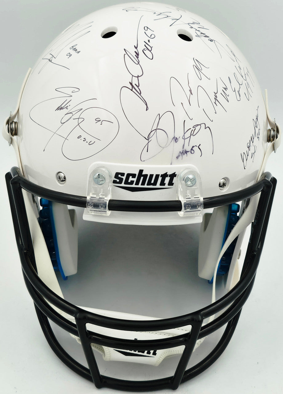 College Football's Best Heisman Winners Autographed White Full Size Schutt Replica Helmet With 24 Signatures Including Barry Sanders & Bo Jackson Steiner Holo #SS149812