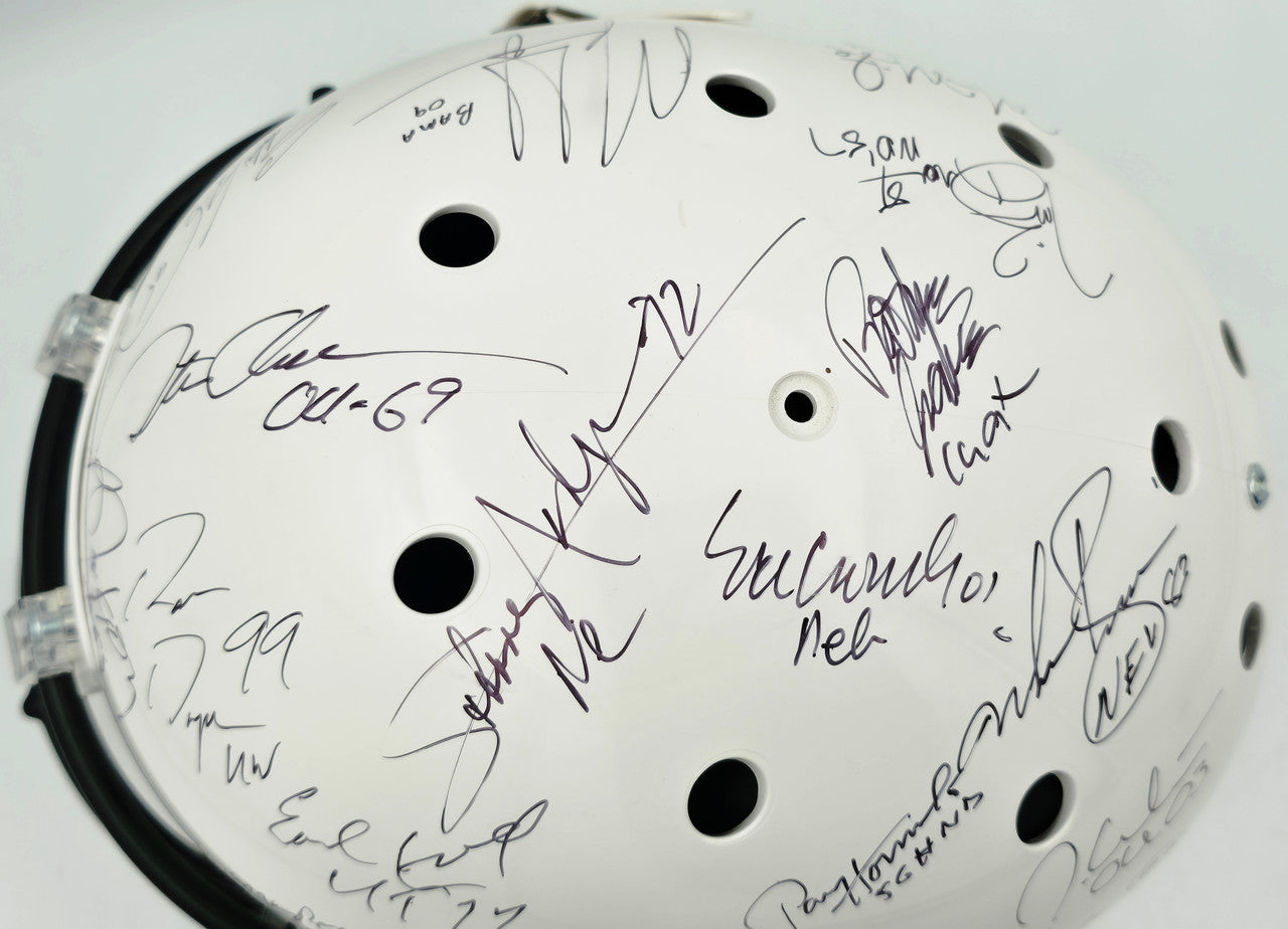 College Football's Best Heisman Winners Autographed White Full Size Schutt Replica Helmet With 24 Signatures Including Barry Sanders & Bo Jackson Steiner Holo #SS149812