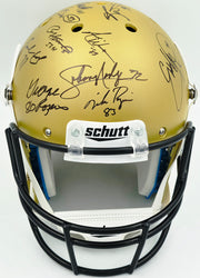 College Football's Best Heisman Winners Autographed Gold Full Size Schutt Replica Helmet With 24 Signatures Including Barry Sanders & Bo Jackson Steiner Holo #SS149084