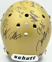 College Football's Best Heisman Winners Autographed Gold Full Size Schutt Replica Helmet With 24 Signatures Including Barry Sanders & Bo Jackson Steiner Holo #SS149084