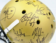 College Football's Best Heisman Winners Autographed Gold Full Size Schutt Replica Helmet With 24 Signatures Including Barry Sanders & Bo Jackson Steiner Holo #SS149084