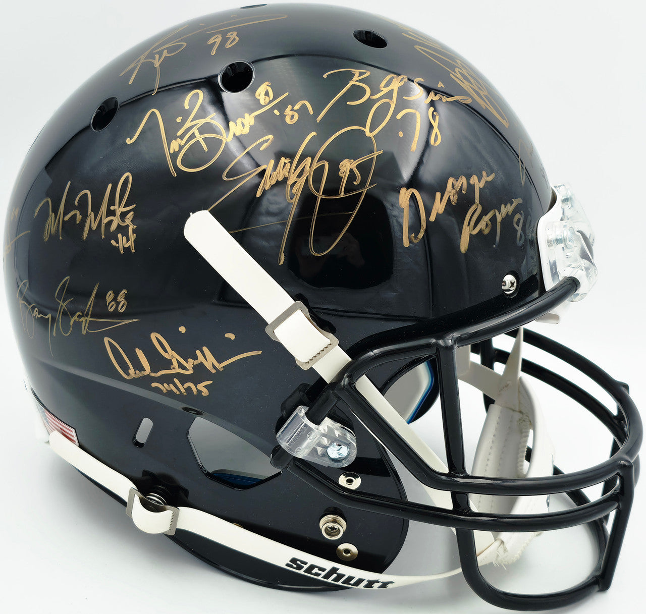 College Football's Best Heisman Winners Autographed Black Full Size Schutt Replica Helmet With 24 Signatures Including Barry Sanders & Bo Jackson Steiner Holo #SS149098