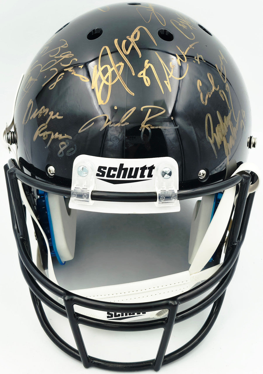 College Football's Best Heisman Winners Autographed Black Full Size Schutt Replica Helmet With 24 Signatures Including Barry Sanders & Bo Jackson Steiner Holo #SS149098