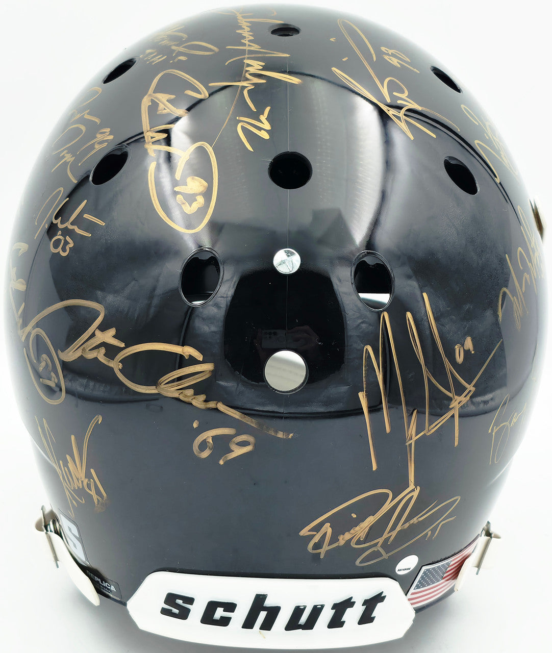 College Football's Best Heisman Winners Autographed Black Full Size Schutt Replica Helmet With 24 Signatures Including Barry Sanders & Bo Jackson Steiner Holo #SS149098