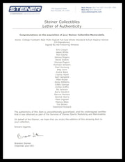 College Football's Best Heisman Winners Autographed White Full Size Schutt Replica Helmet With 24 Signatures Including Barry Sanders & Bo Jackson Steiner Holo #SS149812