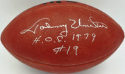 Johnny Unitas Autographed Official NFL Leather Game Football Baltimore Colts "HOF 1979 #19" Beckett BAS #AE08163