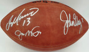 Joe Montana, John Elway & Dan Marino Autographed Official NFL Leather Game Football Beckett BAS #AB50946
