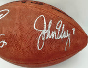 Joe Montana, John Elway & Dan Marino Autographed Official NFL Leather Game Football Beckett BAS #AB50946
