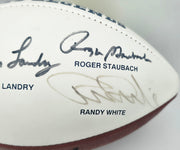 Dallas Cowboys Legends Autographed Official NFL White Logo Football With 5 Signatures Including Tom Landry JSA #Y09851