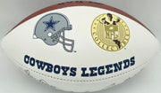 Dallas Cowboys Legends Autographed Official NFL White Logo Football With 5 Signatures Including Tom Landry JSA #Y09851