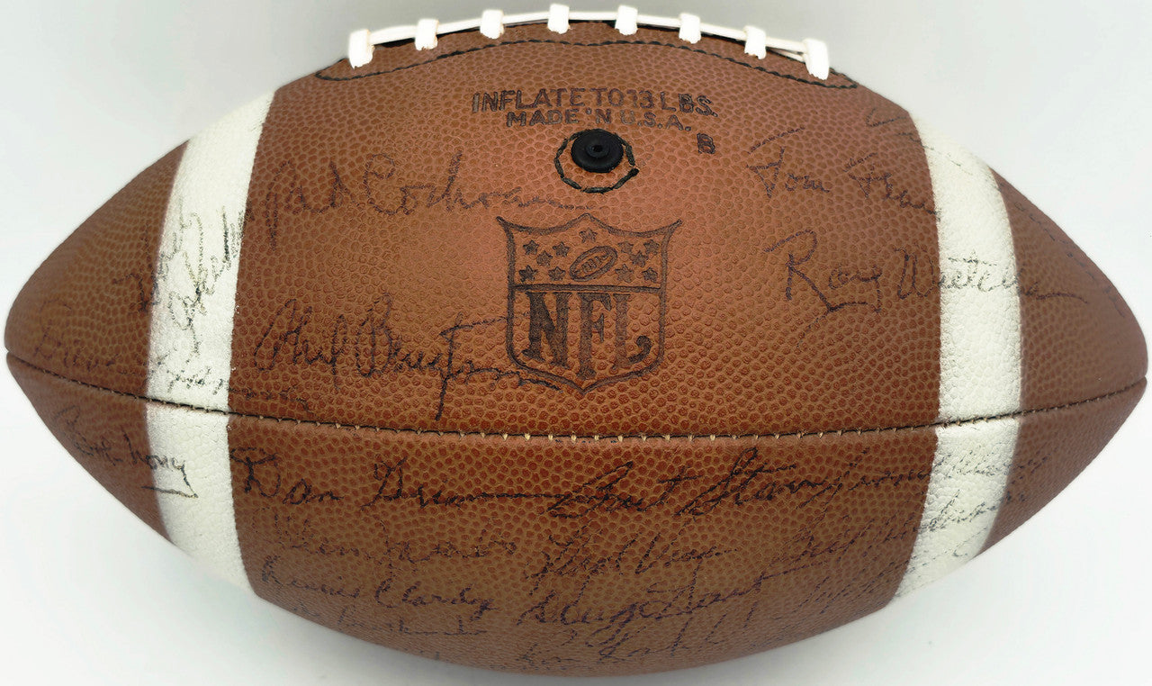 1965 NFL Champions Green Bay Packers Team Autographed Official NFL Leather MacGregor Football With 48 Signatures Including Vince Lombardi Beckett BAS #AE65522