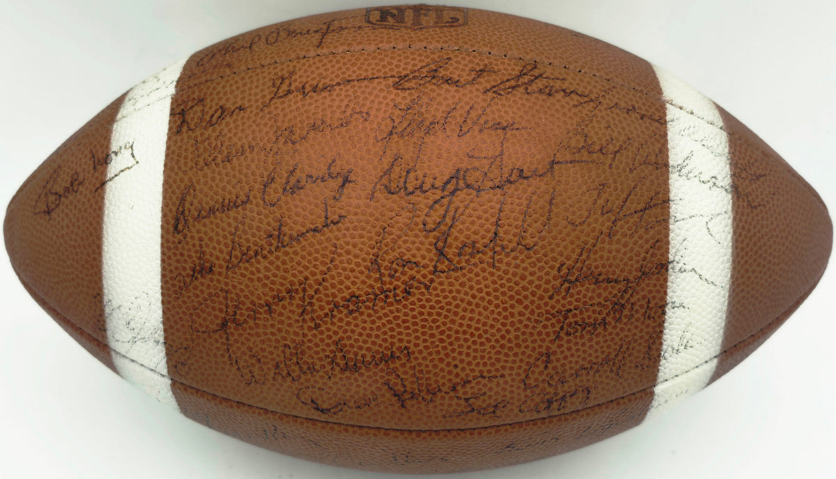 1965 NFL Champions Green Bay Packers Team Autographed Official NFL Leather MacGregor Football With 48 Signatures Including Vince Lombardi Beckett BAS #AE65522