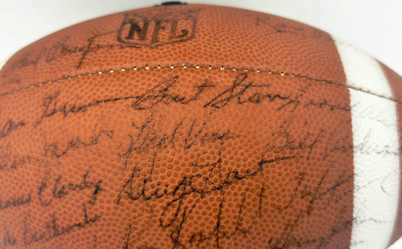 1965 NFL Champions Green Bay Packers Team Autographed Official NFL Leather MacGregor Football With 48 Signatures Including Vince Lombardi Beckett BAS #AE65522