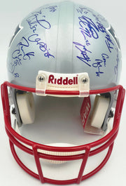 2005 New England Patriots Team Autographed Silver Full Size Authentic Helmet With 29 Signatures Including Tom Brady #211/350 Steiner Holo SKU #260017