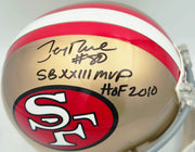 Jerry Rice Autographed San Francisco 49ers Gold Full Size Replica Helmet "SB XXIII MVP HOF 2010" #13/23 UDA Holo #SHO93568