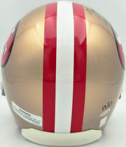 Jerry Rice Autographed San Francisco 49ers Gold Full Size Replica Helmet "SB XXIII MVP HOF 2010" #13/23 UDA Holo #SHO93568