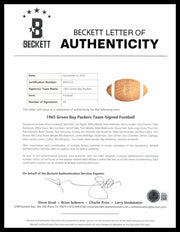 1965 NFL Champions Green Bay Packers Team Autographed Official NFL Leather MacGregor Football With 48 Signatures Including Vince Lombardi Beckett BAS #AE65522