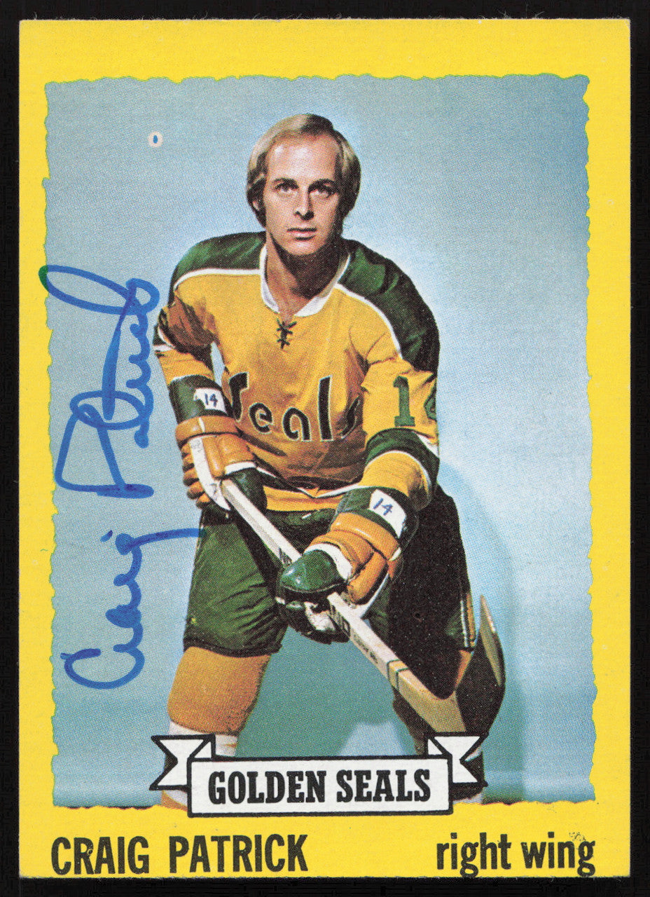 Craig Patrick Autographed 1973-74 Topps Card #52 California Golden Seals SKU #258301