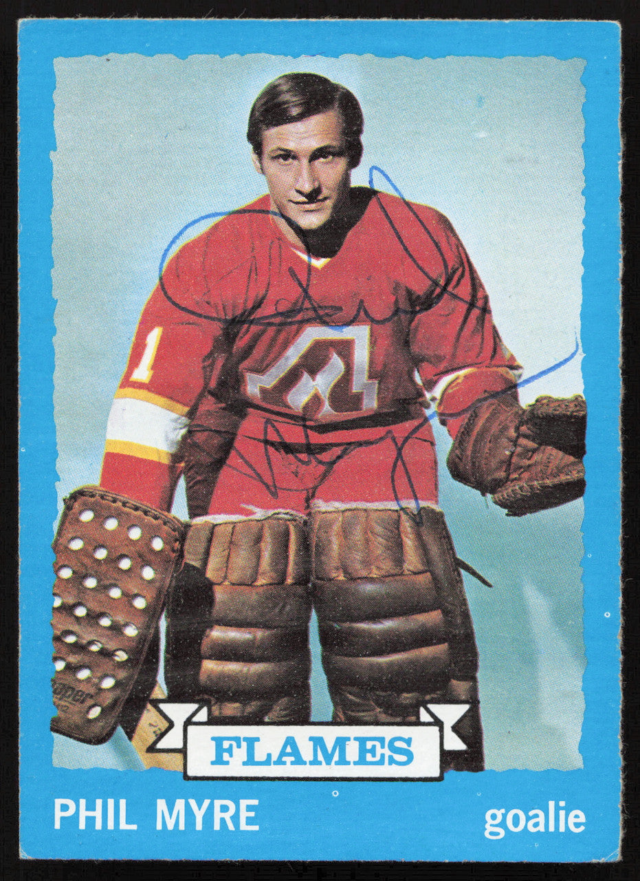 Phil Myre Autographed 1973-74 Topps Card #77 Atlanta Flames SKU #258302
