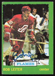 Bob Leiter Autographed 1973-74 Topps Card #117 Atlanta Flames SKU #258308