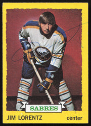 Jim Lorentz Autographed 1973-74 Topps Card #171 Buffalo Sabres SKU #258310