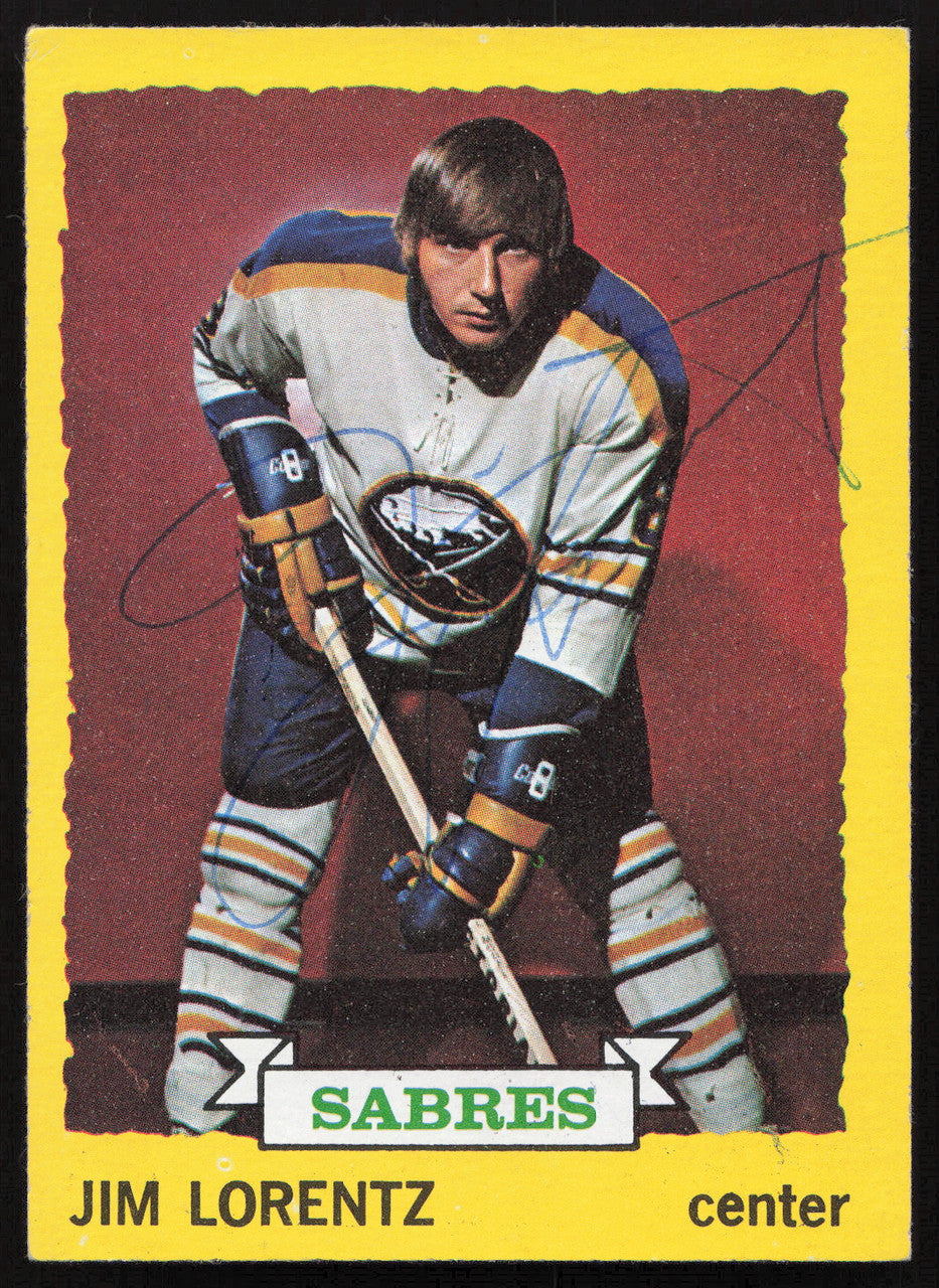 Jim Lorentz Autographed 1973-74 Topps Card #171 Buffalo Sabres SKU #258310