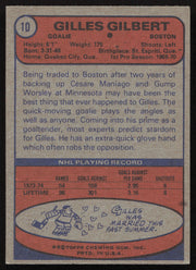 Gilles Gilbert Autographed 1974-75 Topps Card #10 Boston Bruins SKU #258311