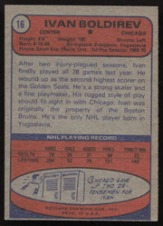 Ivan Boldirev Autographed 1974-75 Topps Card #16 Chicago Black Hawks SKU #258313